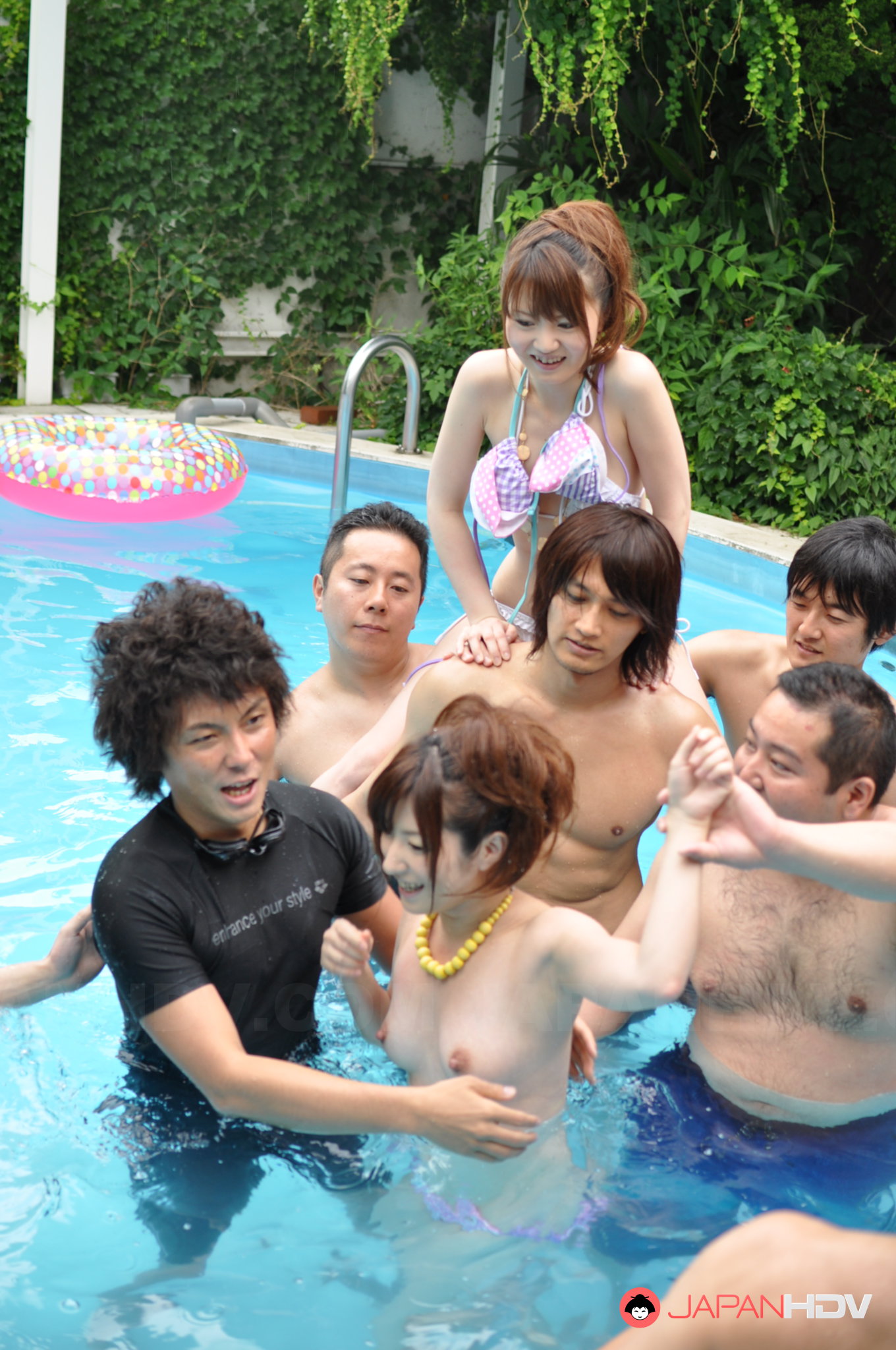 Amateur Teen Pool Party - Japanese girls enjoy in some sexy pool party